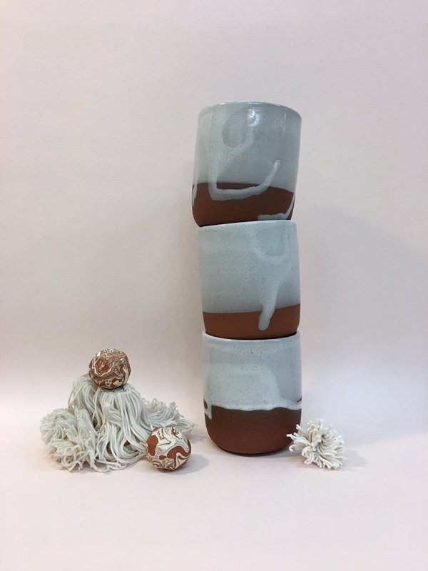 Meg Hubert white glaze tumbler - terra cotta Meg Hubert white glaze tumbler - terra cotta