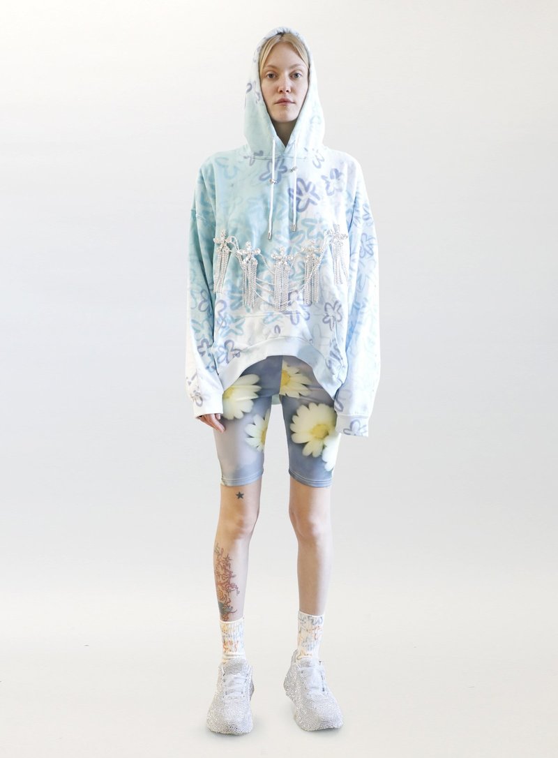 Collina Strada FLORAL RUNWAY HOODIE - BLUE | Garmentory 