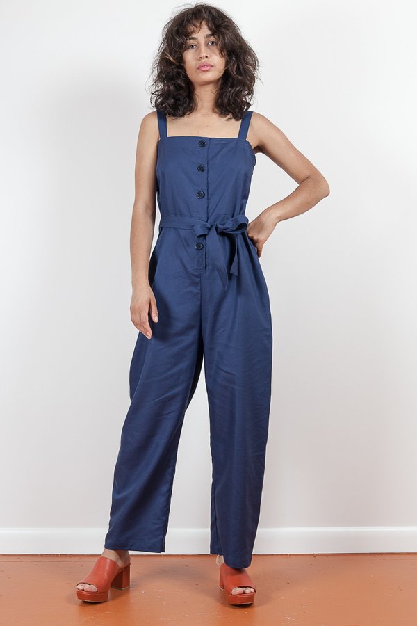 blue and gold jumpsuit