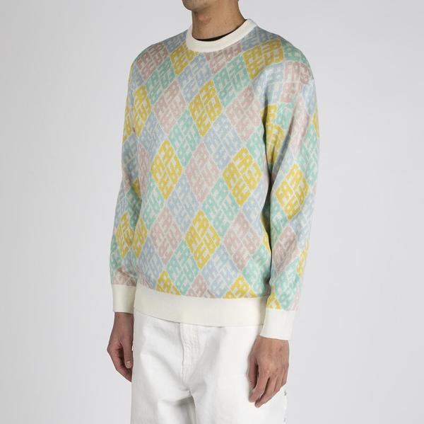 Fucking Awesome Monogram Sweater - White/Pink Fucking Awesome Monogram Sweater - White/Pink