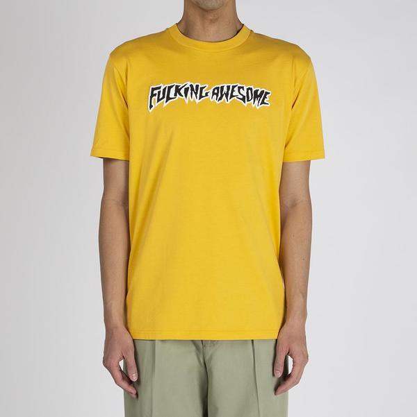 Fucking Awesome Puff Outline Logo T-shirt - Gold Fucking Awesome Puff Outline Logo T-shirt - Gold