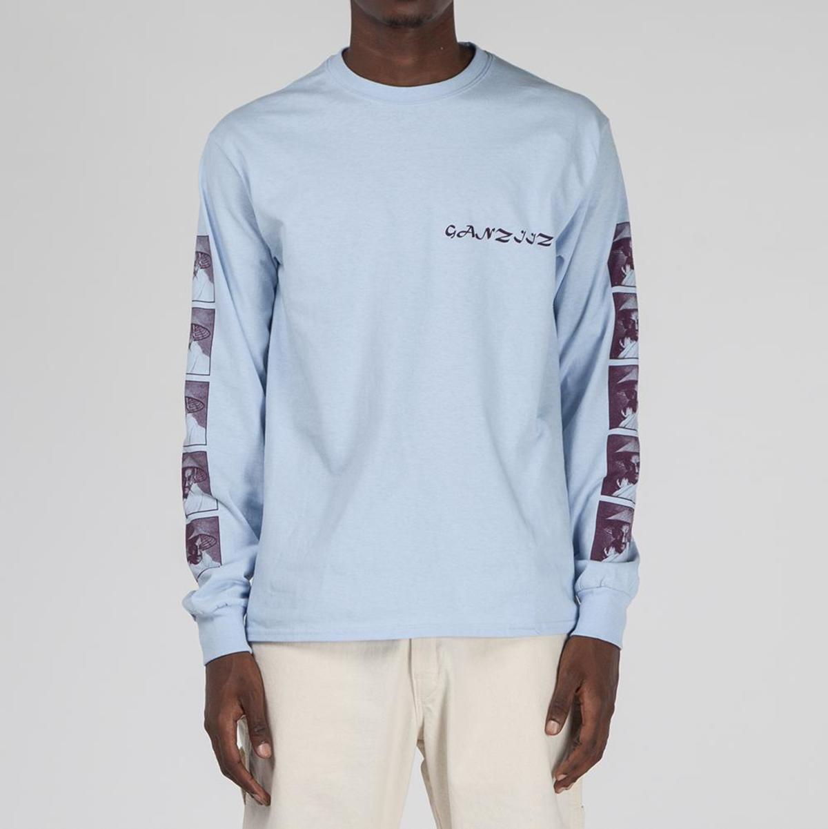 Mister Green x Black Weirdos Ganziiz Long Sleeve T-shirt - Sky - Image 3 of 3