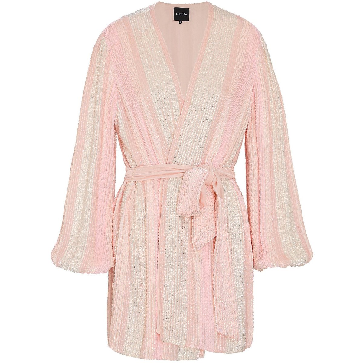 Pastel Pink Robe Retrofete Gabrielle Robe - Pastel Pink Stripe | Garmentory