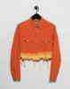 Denimist Cropped Agnes Trucker - orange dip dye - Thumbnail 1