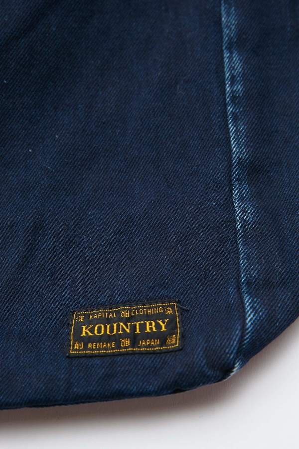 Kapital KOUNTRY 10oz INDIGO デニム BOOK BAG Kapital x KOUNTRY 10 oz. SASHIKO Patchwork Denim Book Bag