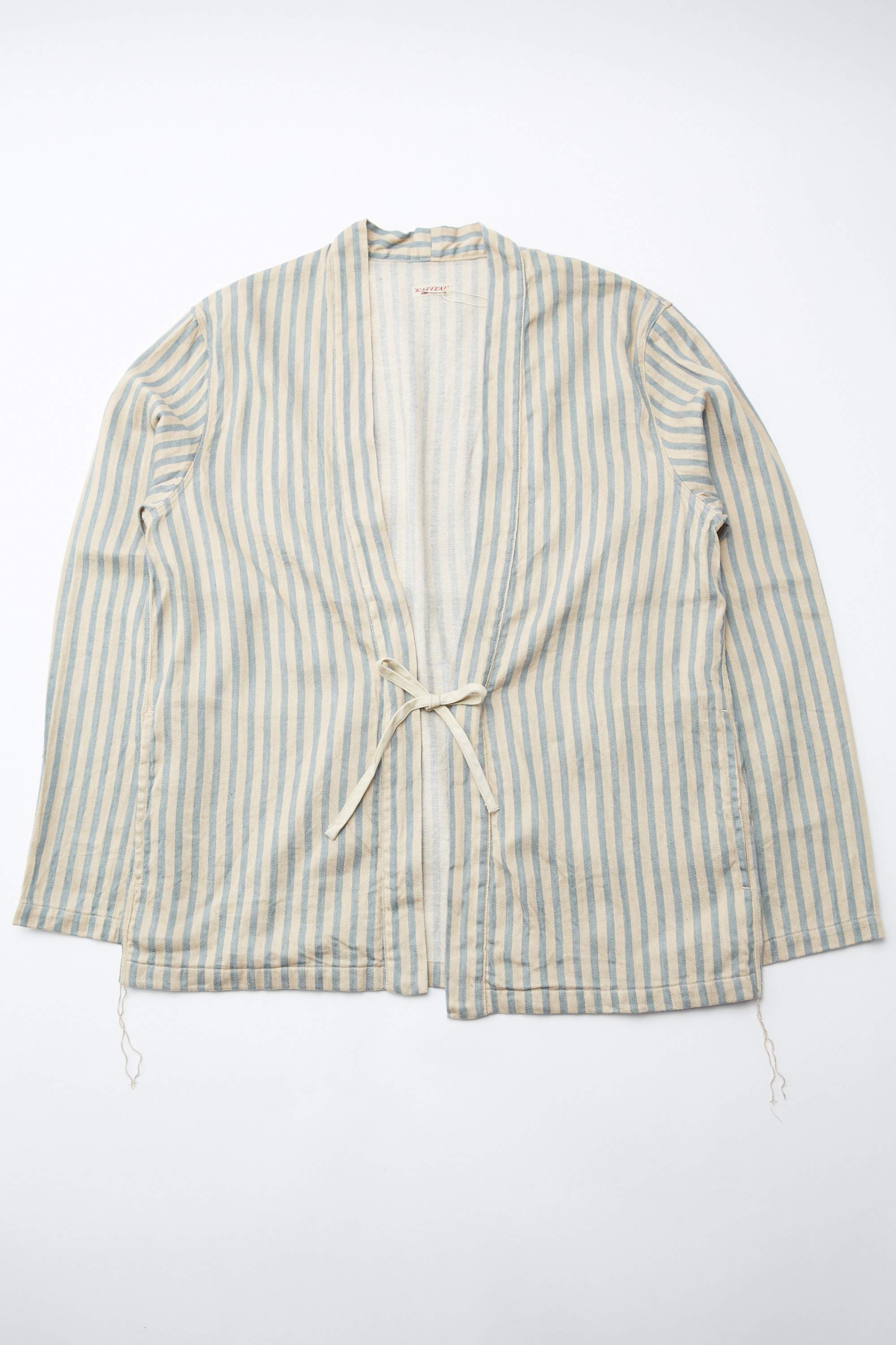 Kapital Linen BLUES Hickoree KAKASHI Shirt - Beige | Garmentory