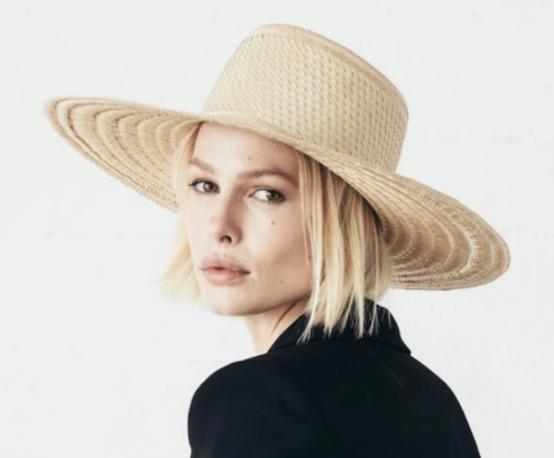 JANESSA LEONE Elsa Natural Womens Medium Straw Boater Hat NEW Janessa Leoné Judith Fedora - Natural – Soleil Blue main image 4