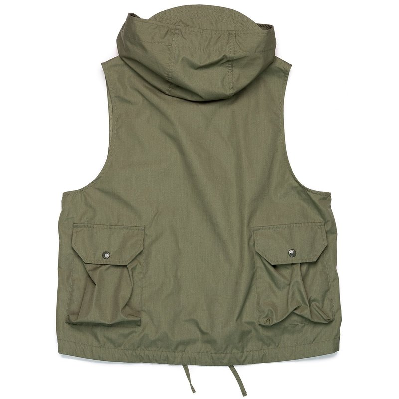 トップス Engineered Garments FIELD VEST PC POPLIN Engineered Garments PC Poplin Field Vest - Olive | Garmentory