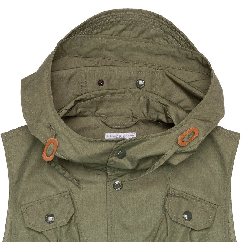 Engineered Garments PC Poplin Field Vest - Olive | Garmentory