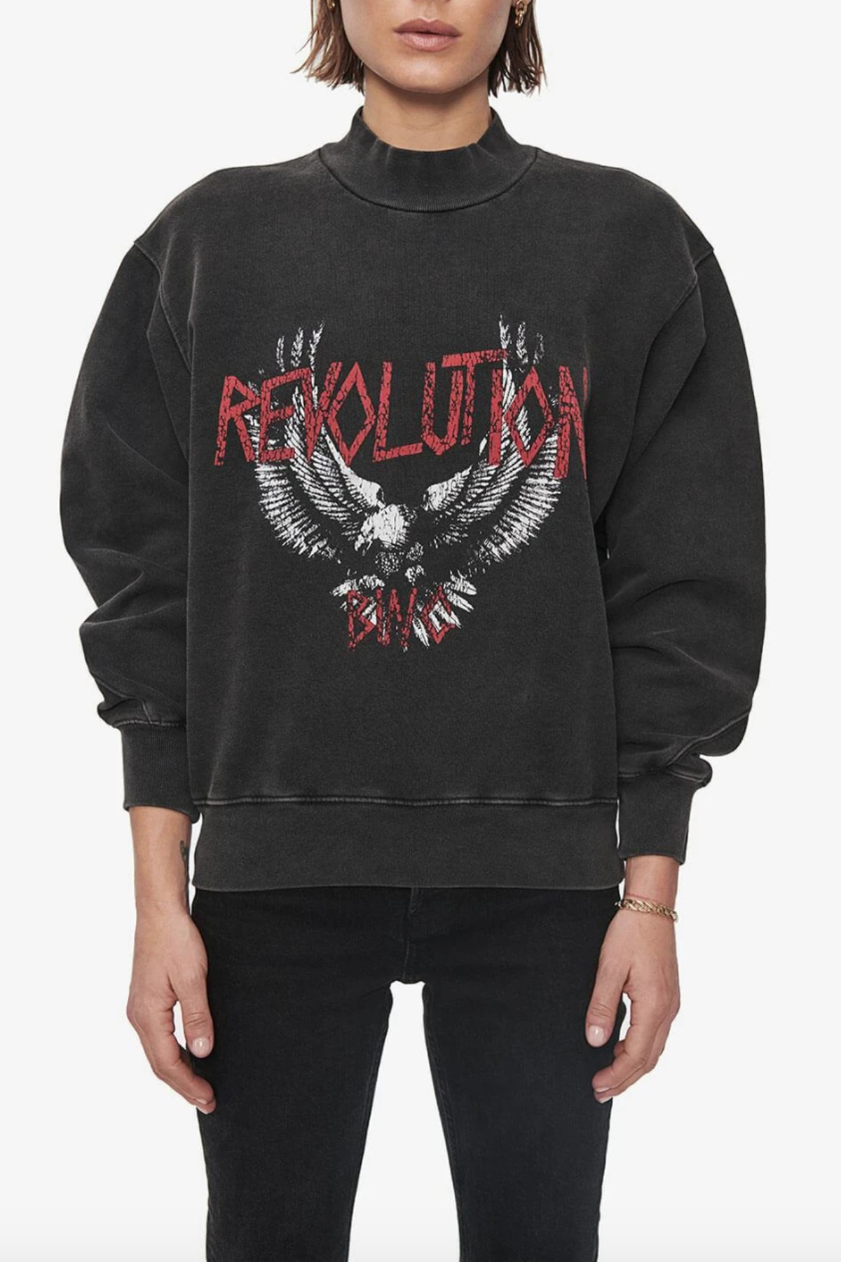 Anine Bing Saint Sweatshirt Revolution - Washed Black