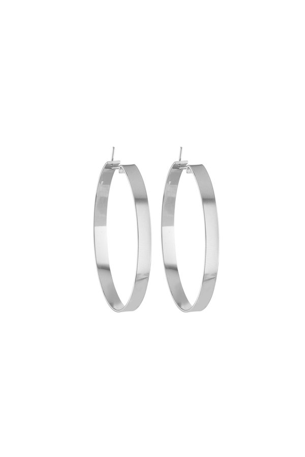 Machete Large Suzi Hoops Mirrored Silver Garmentory