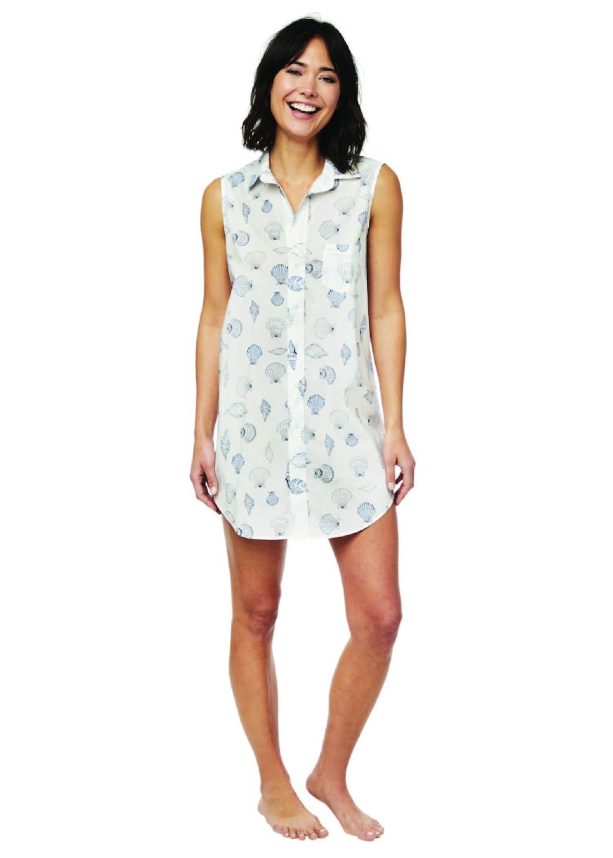 The Cat's Pajamas Sanibel Island Luxe Pima Sleeveless Night Shirt