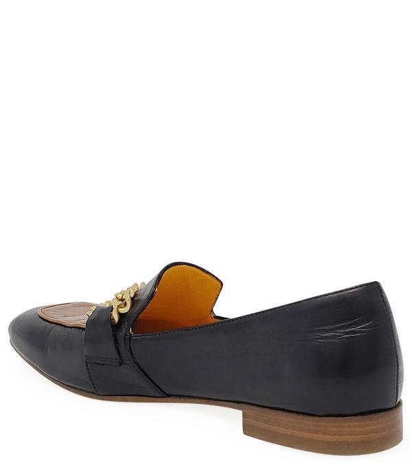 Madison Maison by MARA BINI FLAT Perla LOAFER - BLACK/TAN Madison Maison by MARA BINI FLAT Perla LOAFER - BLACK/TAN