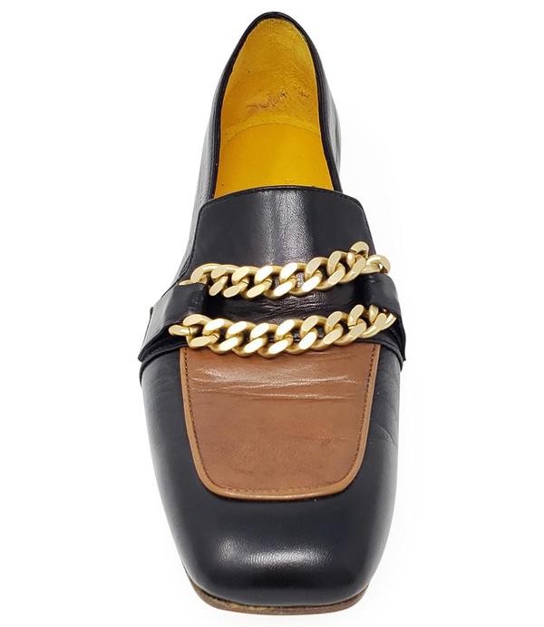Madison Maison by MARA BINI FLAT Perla LOAFER - BLACK/TAN Madison Maison by MARA BINI FLAT Perla LOAFER - BLACK/TAN