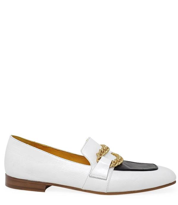 Madison Maisonby MARA BINI FLAT Gioia LOAFER - White/Black Madison Maisonby MARA BINI FLAT Gioia LOAFER - White/Black