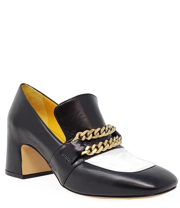 Madison Maison by MARA BINI HEEL LOAFER - BLACK/WHITE Madison Maison by MARA BINI HEEL LOAFER - BLACK/WHITE