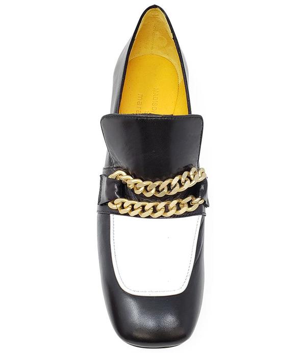 Madison Maison by MARA BINI HEEL LOAFER - BLACK/WHITE Madison Maison by MARA BINI HEEL LOAFER - BLACK/WHITE