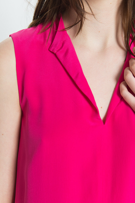 Cacharel - Sleeveless Pleated Dress in Fuschia Cacharel - Sleeveless Pleated Dress in Fuschia