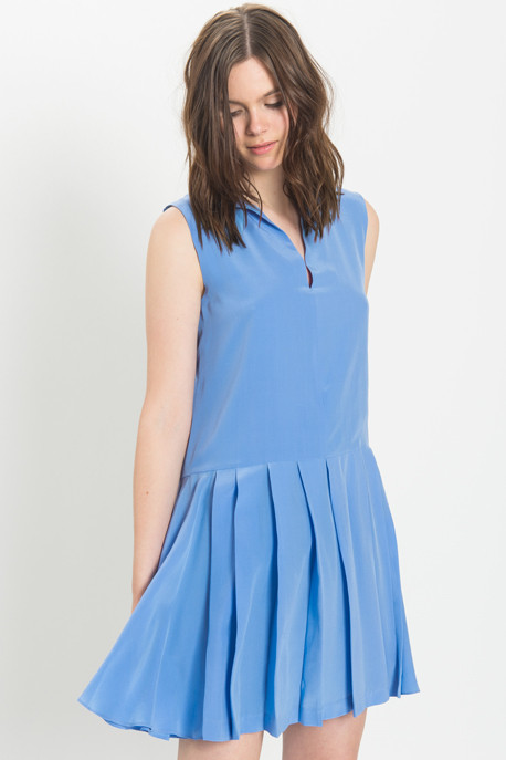 Cacharel - Sleeveless Pleated Dress in Periwinkle Blue Cacharel - Sleeveless Pleated Dress in Periwinkle Blue