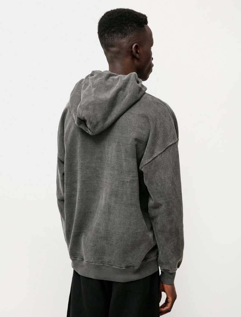 Evan Kinori Hooded Sweatshirt in Hemp Cotton - Black | Garmentory