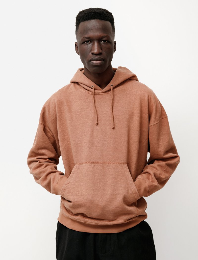 Evan Kinori Hooded Sweatshirt in Hemp Cotton - Ochre | Garmentory