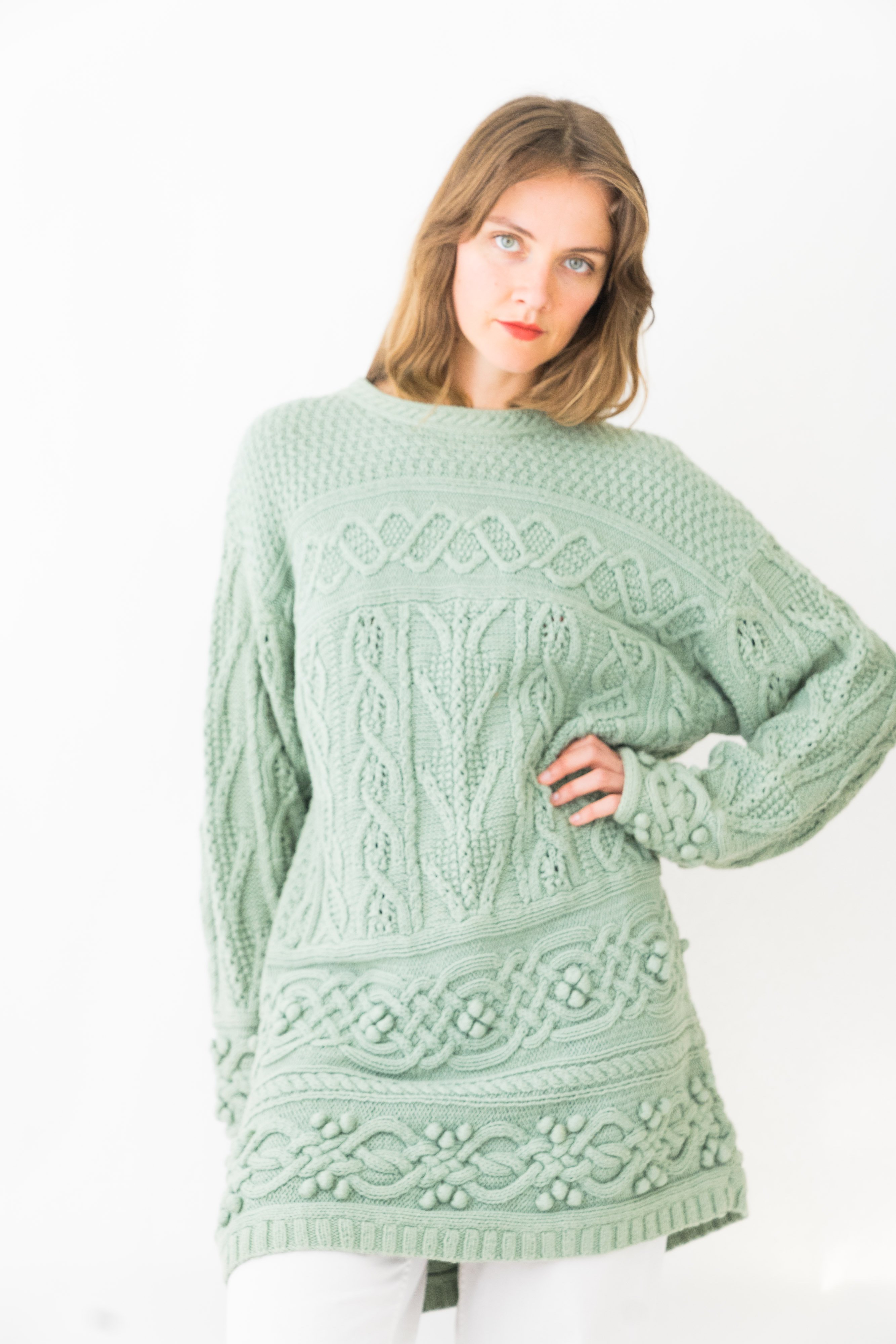 mint green sweater dress