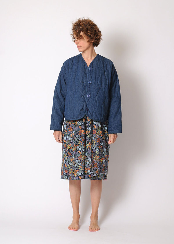 indigo quilted jacket