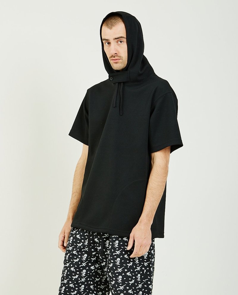 Engineered Garments Short Sleeve Hoodie - Black | Garmentory