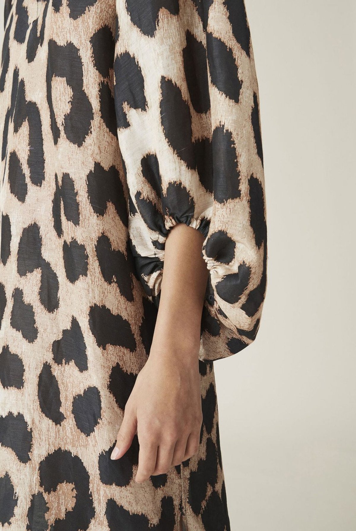 ganni leopard linen dress Ganni Animal Print Midi Dress