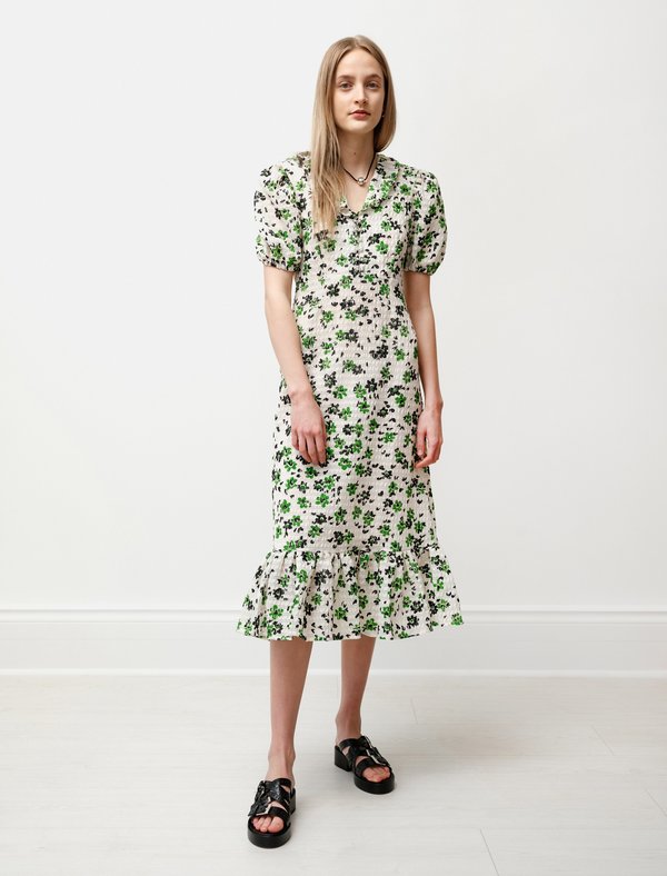 shrimps green dress Womens Oakley Hook and Eye in Green/Cream Tiered dress