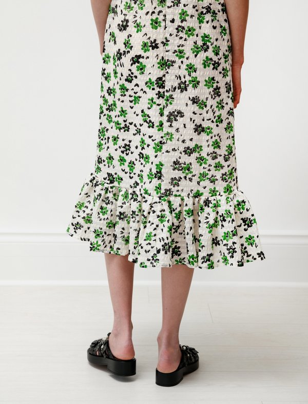 Shrimps Womens Oakley Hook and Eye Dress in Green/Cream | Garmentory