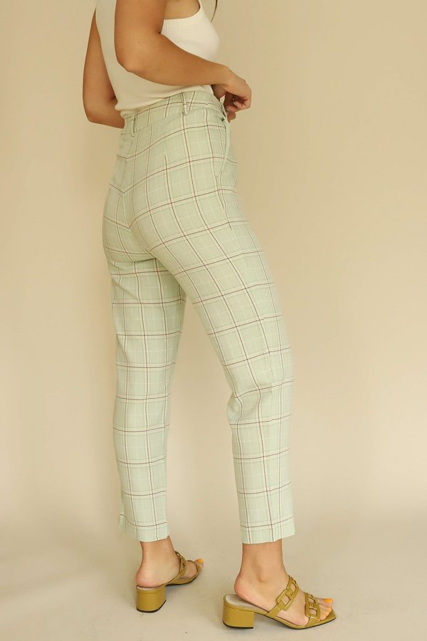 Frnch Plaid Pants - Pistachio Green Frnch Plaid Pants - Pistachio Green