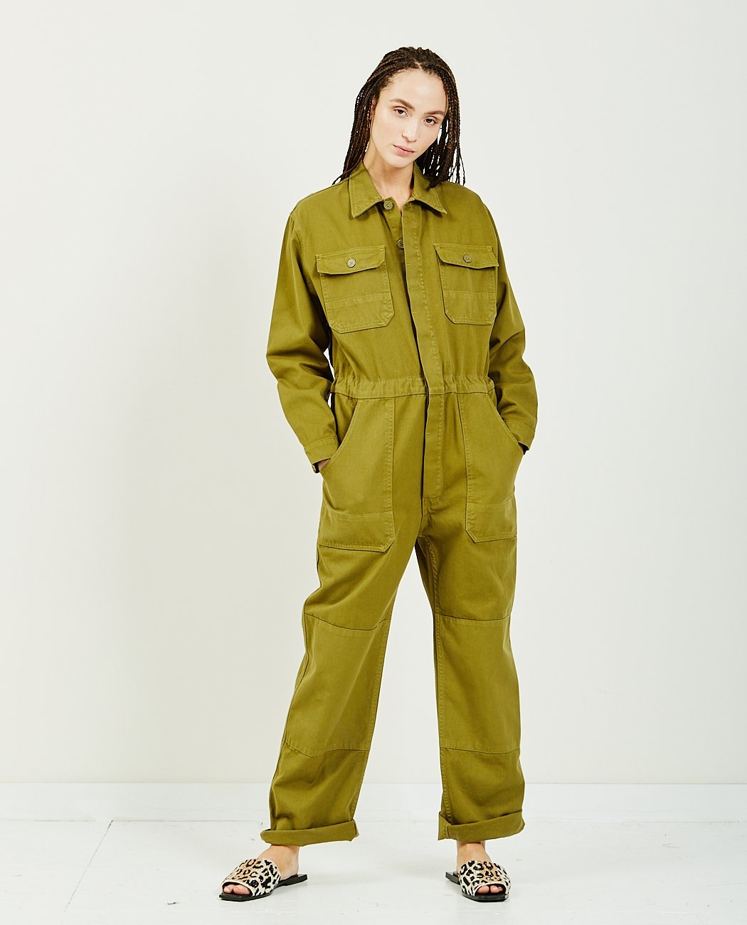 yellow cargo jumpsuit