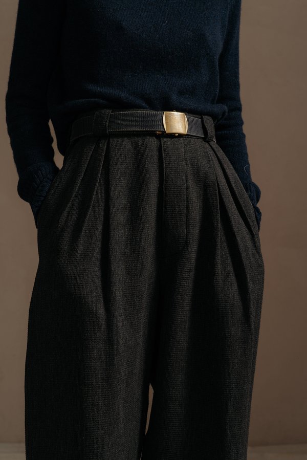 Reliquary GREY WAFFLE PLEATED PANT