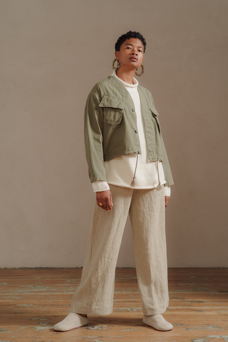 Orslow NO COLLAR JACKET - ARMY | Garmentory