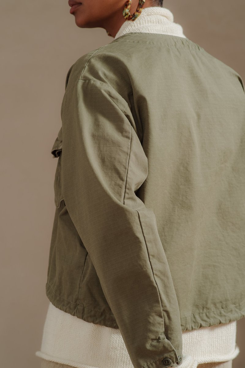 Orslow NO COLLAR JACKET - ARMY | Garmentory