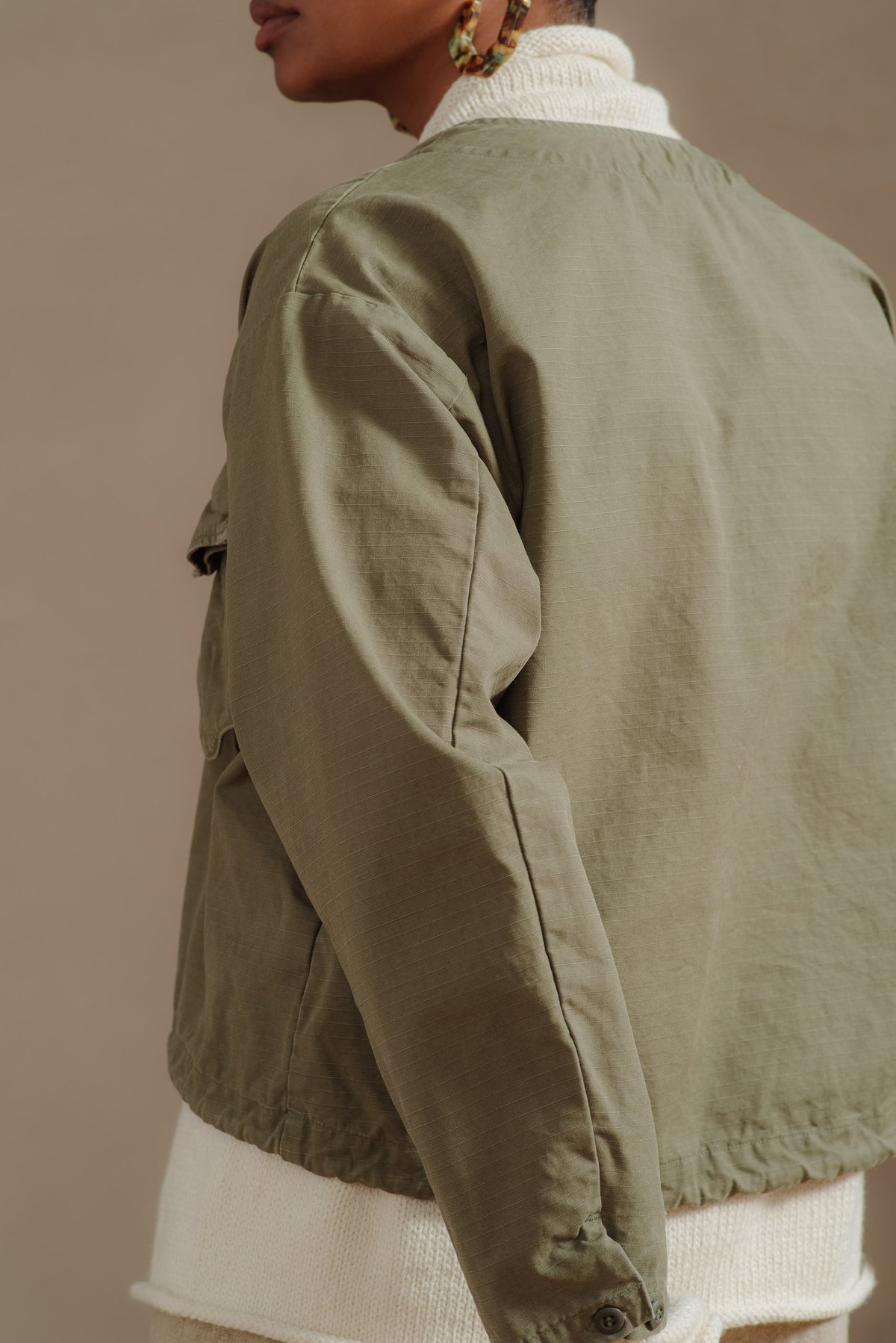 Orslow NO COLLAR JACKET - ARMY | Garmentory