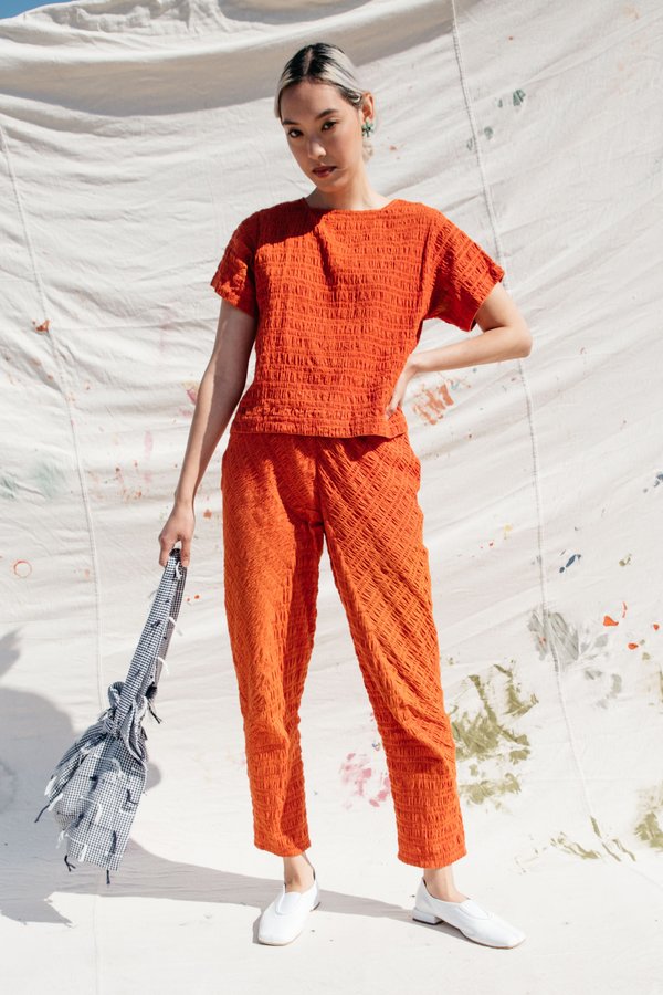 Nikki Chasin MIRKO TOP - TOMATO CRINKLE