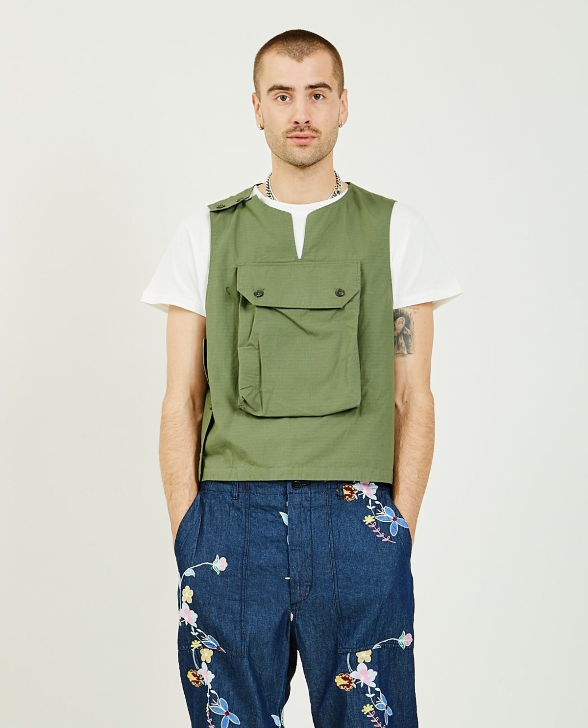 Engineered Garments Cover Vest - Army | Garmentory