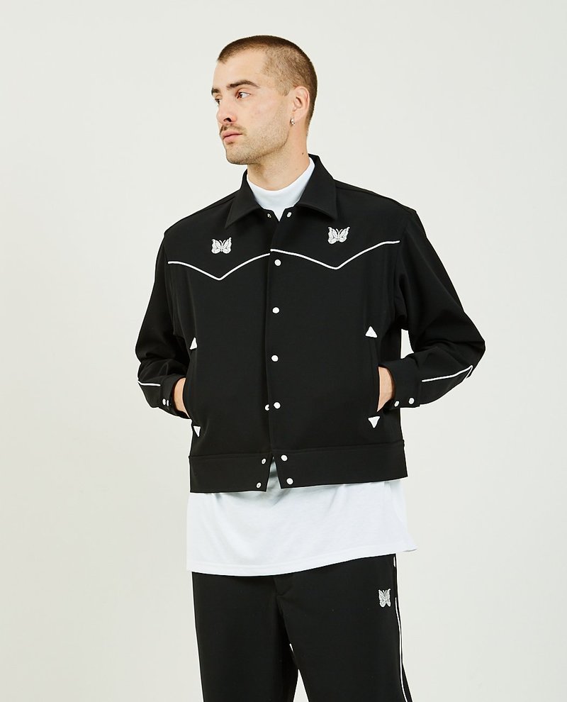 Needles Papillon Embroidered Cowboy Jacket - Black | Garmentory