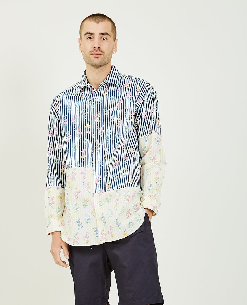 Engineered Garments Spread Collar Shirt - NAVY | Garmentory 