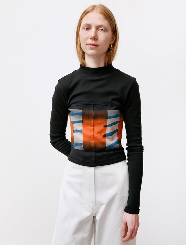 ECKHAUS LATTA Lapped Baby Turtleneck Flag Stripe | Garmentory