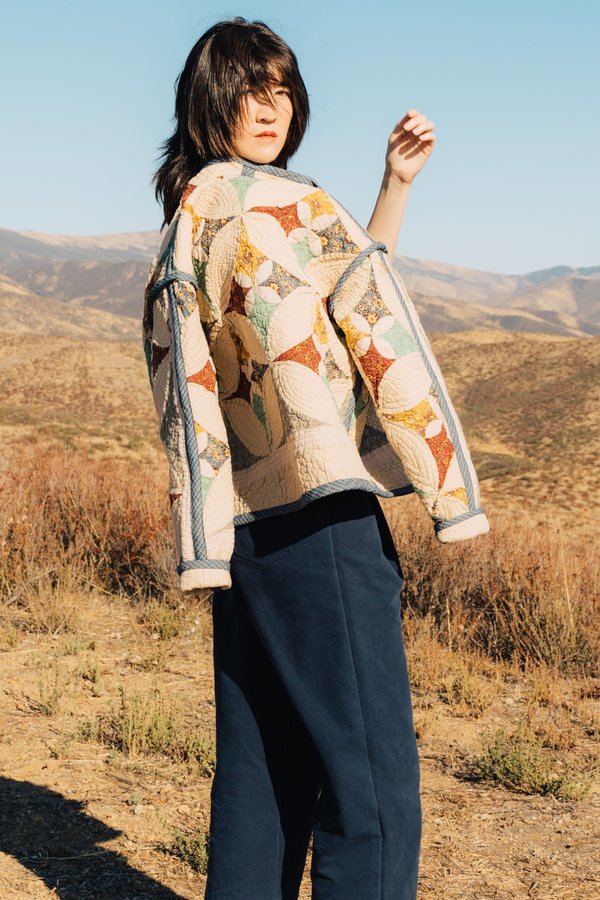 Jess Meany Patchwork Medallion Juniper Cropped Coat Jess Meany Patchwork Medallion Juniper Cropped Coat