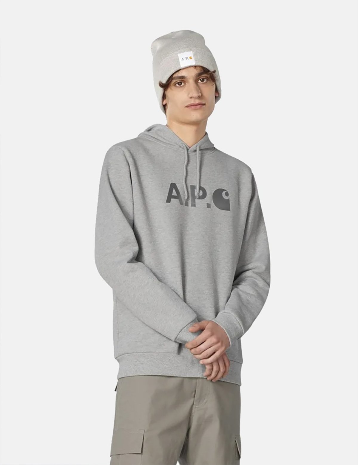 A.P.C. x Carhartt WIP Stash Hoodie - Grey Heather | Garmentory