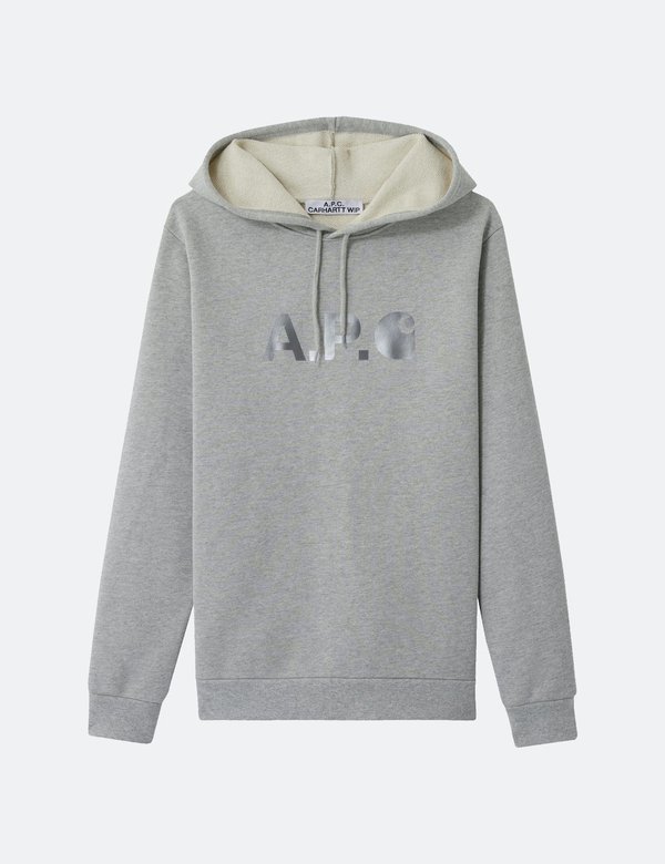 A.P.C. x Carhartt WIP Stash Hoodie - Grey Heather | Garmentory