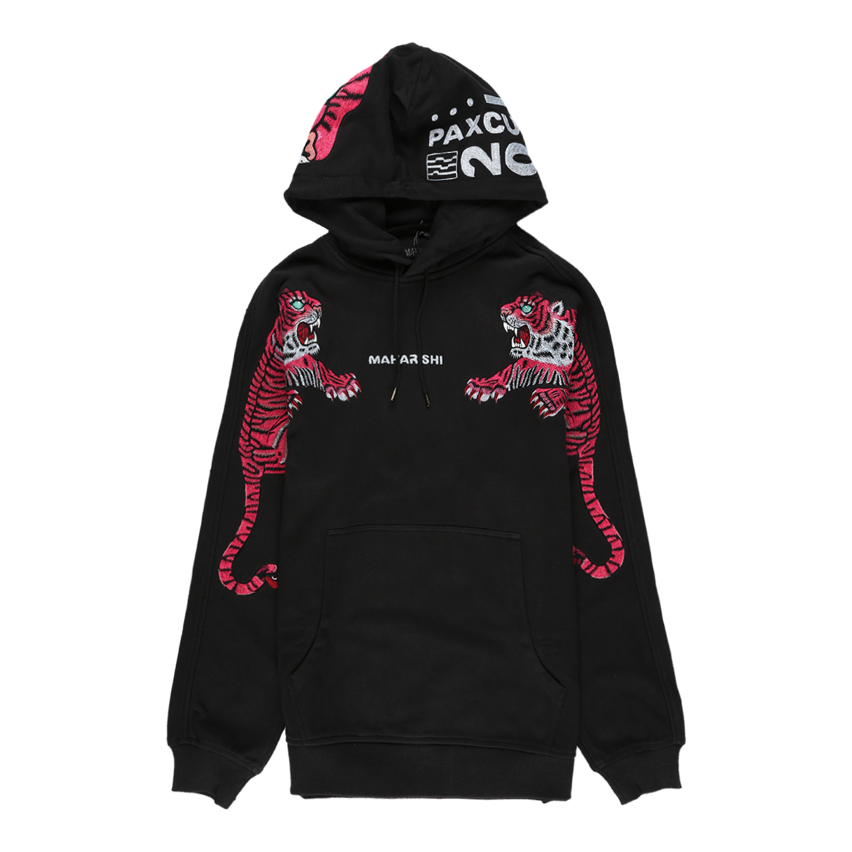 Maharishi Tiger Invasion Organic Hoodie - black | Garmentory