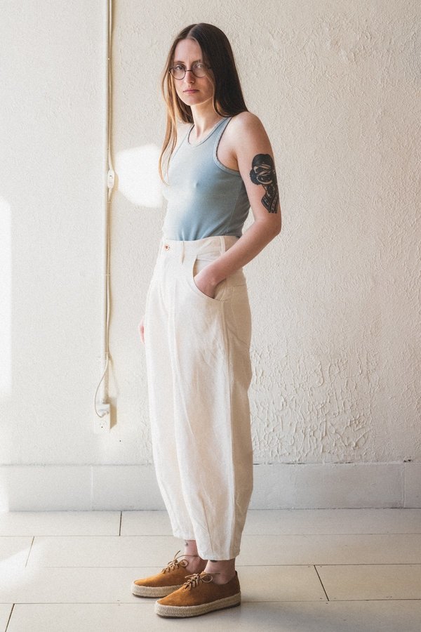 UNISEX STORY mfg. LUSH JEANS - SUNBLEACHED ECRU | Garmentory