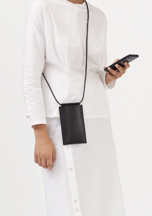 Building Block iPhone Sling - Black Leather Building Block iPhone Sling - Black Leather