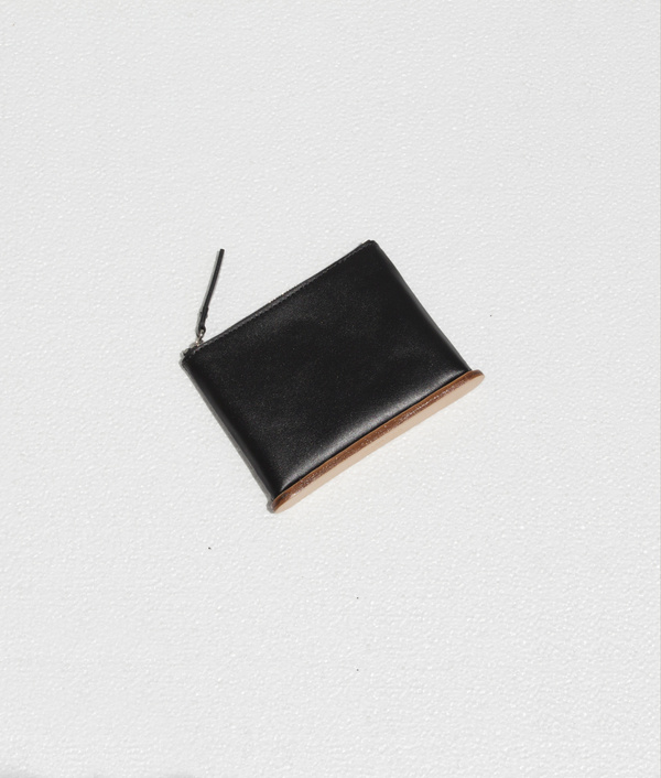 Building Block Small Standing Pouch - Black Leather Building Block Small Standing Pouch - Black Leather