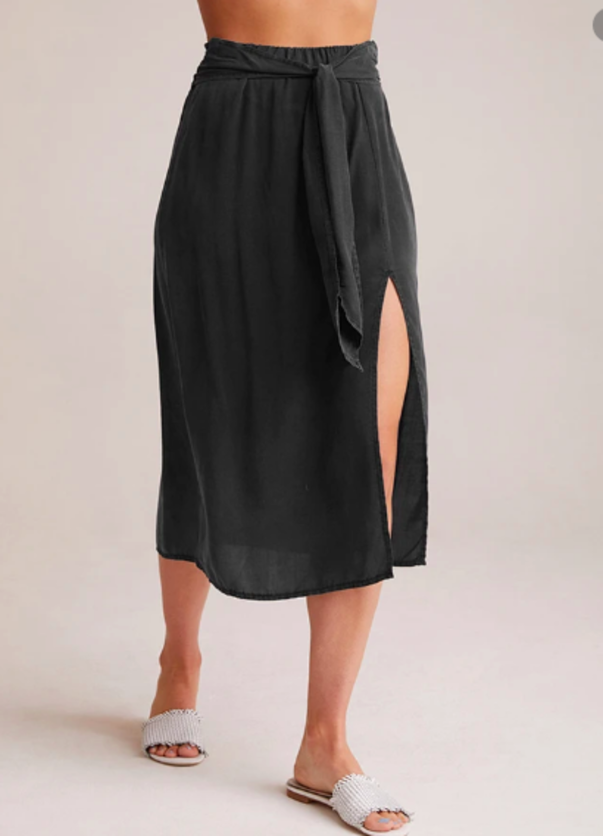 Bella Dahl Tie Up Midi Skirt - black - Image 2 of 4